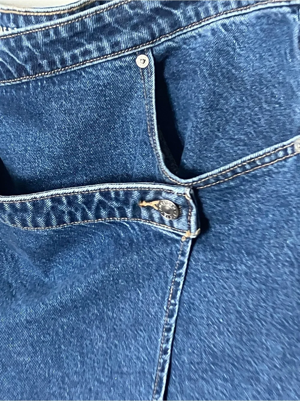 American Eagle Crossover Mini‎ Skirt Medium Blue Denim 18 NWT